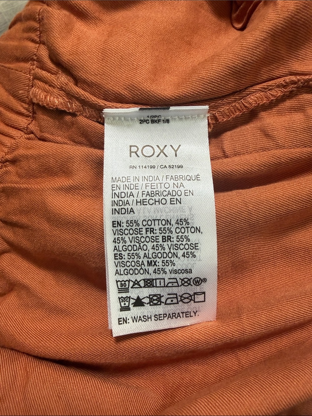 Roxy Women's Orange Drawstring Casual Shorts - Picture 7 of 9